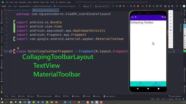 Kotlin Android P09 | Scrolling Toolbar | CollapsingToolbarLayout | NguyenCoderVN смотреть онлайн