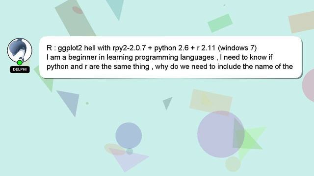 R : ggplot2 hell with rpy2-2.0.7 + python 2.6 + r 2.11 (windows 7) смотреть онлайн
