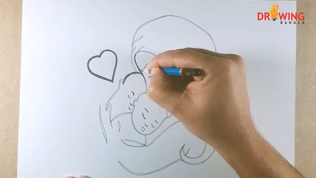 How to Draw Twin Baby & Mother - step by step - Pencil Sketch смотреть онлайн