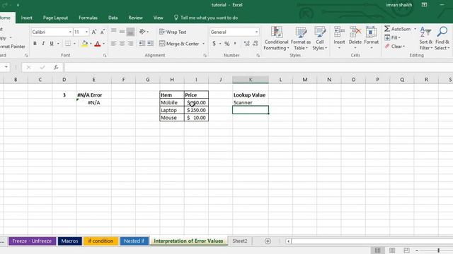 How to use Interpretation of error values in Microsoft Excel [HINDI/URDU] смотреть онлайн