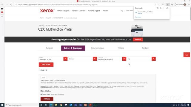 Xerox® C235/B225/B235 MFPs Xerox® C230/B310/B230 Printers: Windows Print Driver Setup смотреть онлайн