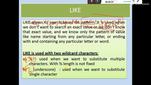 use of between,is null ,in operator and pattern matching in my SQL смотреть онлайн