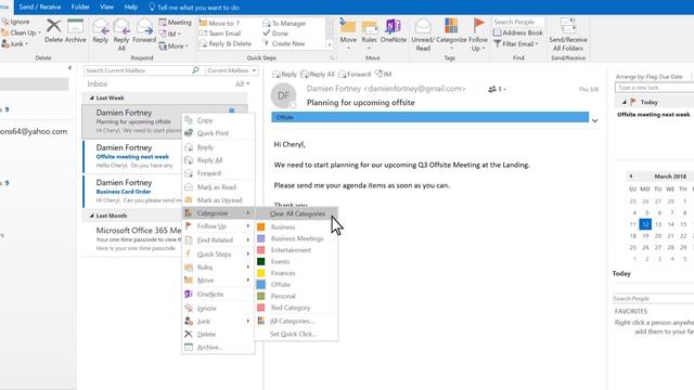 Set an email flag, reminder, or color in Outlook смотреть онлайн