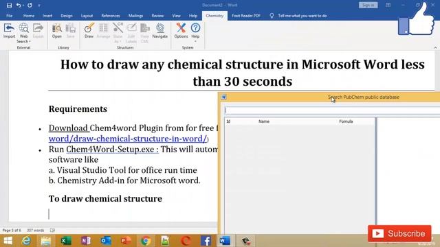How to draw chemicals structure in Ms Word in less than 30 Seconds using free Chem4word plugin смотреть онлайн