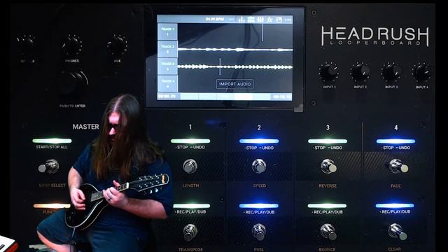 Headrush Looperboard with mandolin, Beatbuddy, Line 6 Helix, and Volca FM. смотреть онлайн