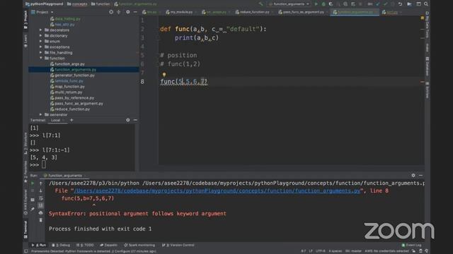 Python function invocation in details with different kinds of arguments смотреть онлайн