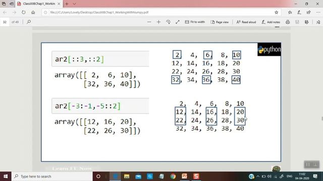 INTRODUCTION TO NUMPY CLASS XI IP PART 2 смотреть онлайн