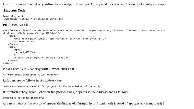 display hyperlink as friendly-url using mod_rewrite, but there is something wrong смотреть онлайн
