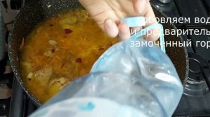 Ужин в одной сковороде. Гороховая каша с мясом. Очень простой рецепт)