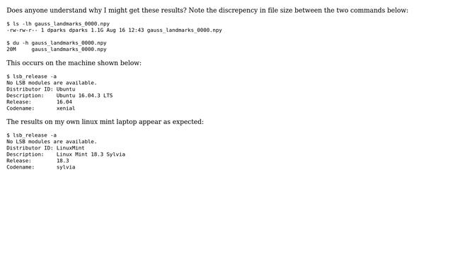 ls and du disagree about file size, by a few orders of magnitude смотреть онлайн