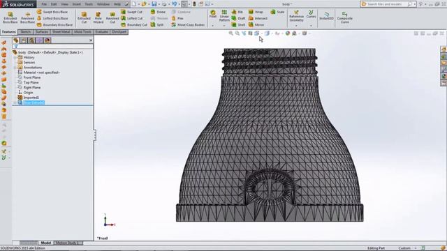 Solidworks tutorial : convert STL format to solid body смотреть онлайн