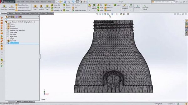 Solidworks tutorial : convert STL format to solid body
