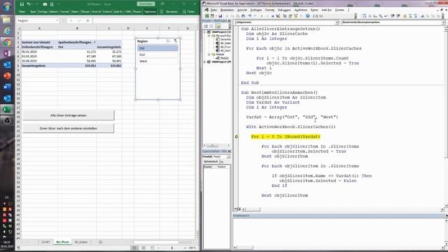 105. Excel-VBA: Pivot-Tabellen steuern mit dem Slicer смотреть онлайн