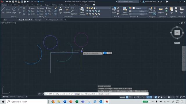 17 AutoCAD Modify menu COPY command смотреть онлайн