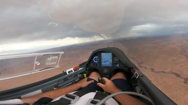 Glider Over Lake Powell In Storm