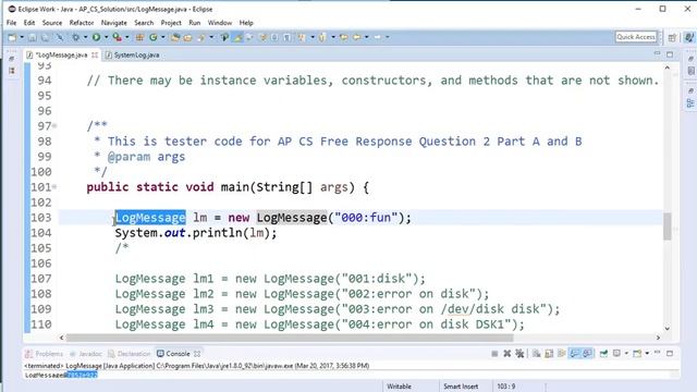 AP CSA 2016 Free Rresponse Q2-Additional Comments (toString) смотреть онлайн