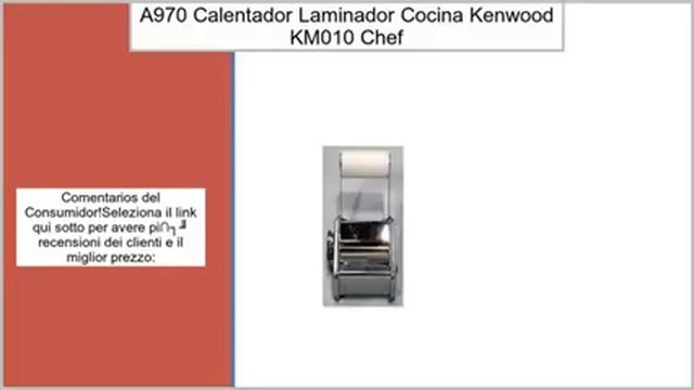 A970 – Calentador a Pate/laminador para robot de cocina Kenwood KM010 Chef смотреть онлайн