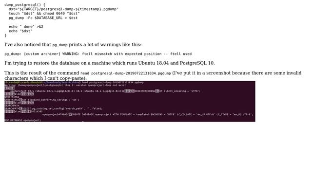 Databases: OpenProject pg_restore - input file does not appear to be a valid archive смотреть онлайн
