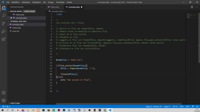 PHP Tutorial Italiano 16 - Leggere e scrivere File in Php смотреть онлайн