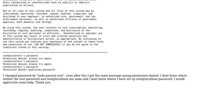 Ubuntu: Permission denied for root@localhost смотреть онлайн