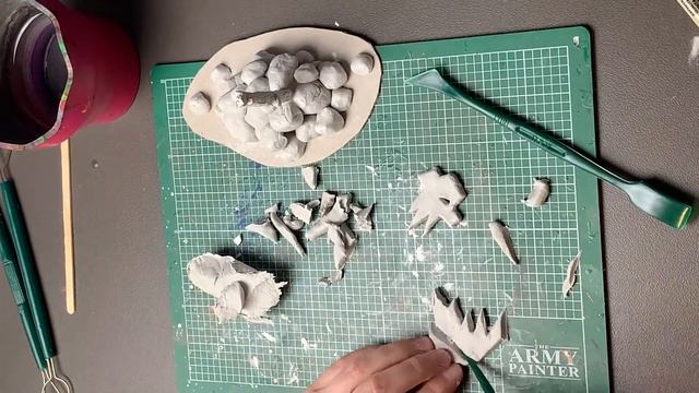 Building process of a little orks terrain with a Gork or Mork head from air-drying clay смотреть онлайн
