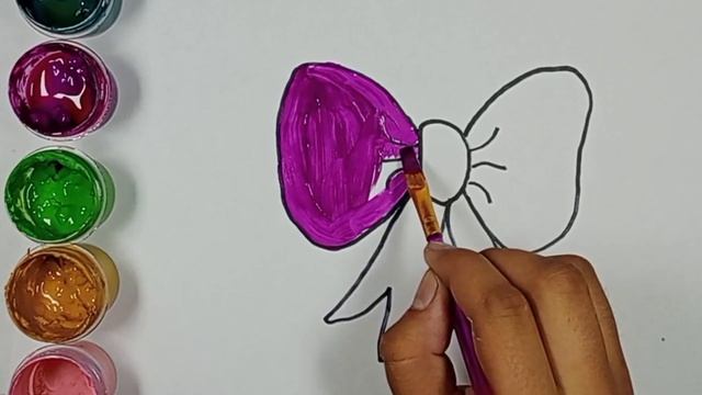 Bolalar uchun bantik rasm chizish / Drawing rainbow bow children / Рисование бабочки для детей смотреть онлайн