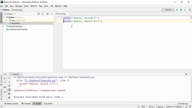 Урок 4 - Синтаксис Python смотреть онлайн