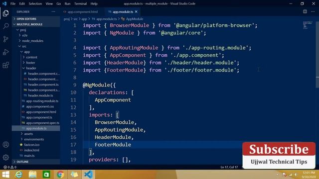 Angular 10 Tutorial #15 Feature Modules - Create App with Multiple Modules || Ujjwal Technical Tips смотреть онлайн