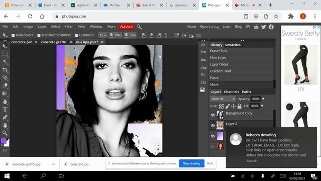 dua lipa in the style od DAIN using photopea смотреть онлайн