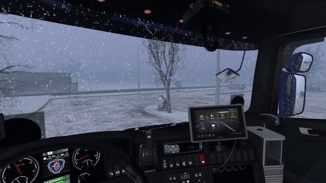ETS2 1.46 - Scania R520 V8 Low-Deck in a SNOWSTORM - Slippery Roads - Frosty Winter Weather Mod смотреть онлайн