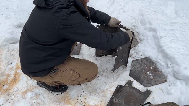 Снаряжение для кемпинга - Складная печь под казан и мангал, очаг для костра смотреть онлайн