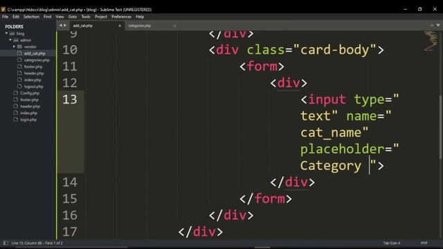 PHP Blog Project Tutorial 04 | Add Category смотреть онлайн