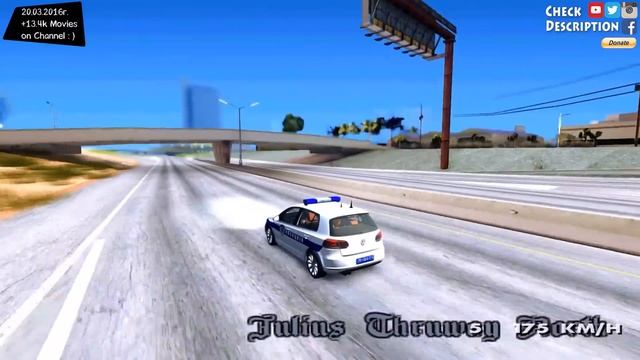 GTA San Andreas - Volkswagen Golf Mk6 Policija | Mods/Modification _REVIEW смотреть онлайн