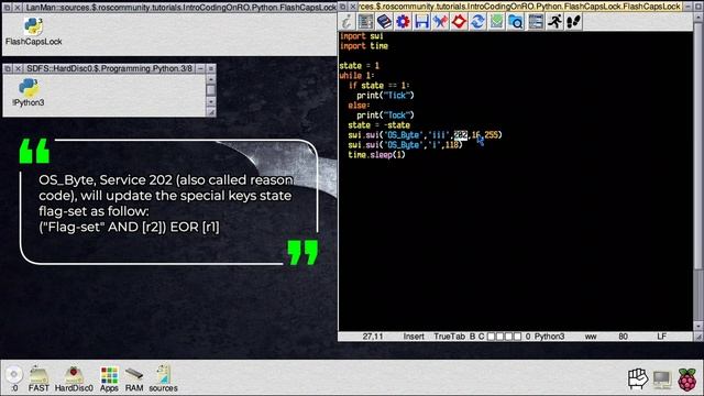 Playing with CapsLock LED in Python on RISC OS смотреть онлайн