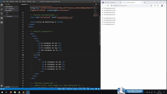 Bootstrap 4 - Sistema de Rejilla смотреть онлайн