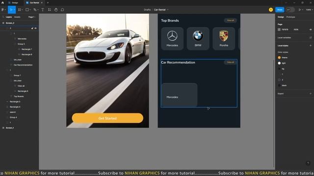 Car Rental App UI Design in Figma | Mobile App UI/UX Design | Figma Tutorial by Nihan Graphics смотреть онлайн