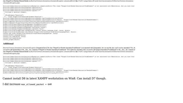 Drupal: Cannot install Drupal 8 on Windows 8 XAMPP PHP 5.6 смотреть онлайн