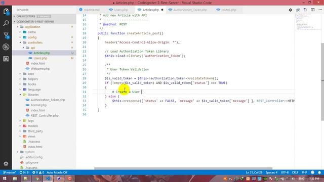 #8 Codeigniter 3 - Rest Server Library API - Create (Add) a new Article with User Authorization смотреть онлайн