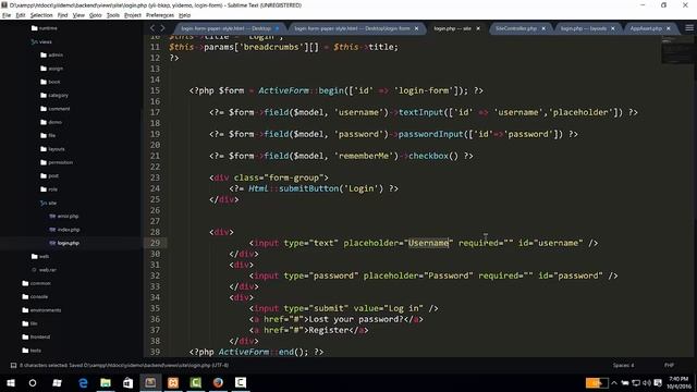 Yii 2 framework bài 11 - Thay đổi giao diện login backend смотреть онлайн