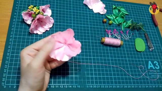 Заколка для волос "Гибискус", DIY, мастер-класс смотреть онлайн
