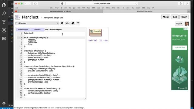 Class Diagrams with PlantText смотреть онлайн