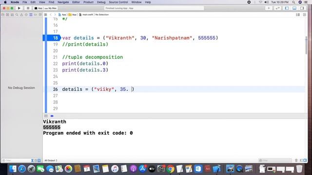 13-తెలుగులో | Tuple in iOS Swift | in telugu смотреть онлайн