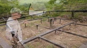 Свайный фундамент под строение из блоков. Швеллер. Усиление