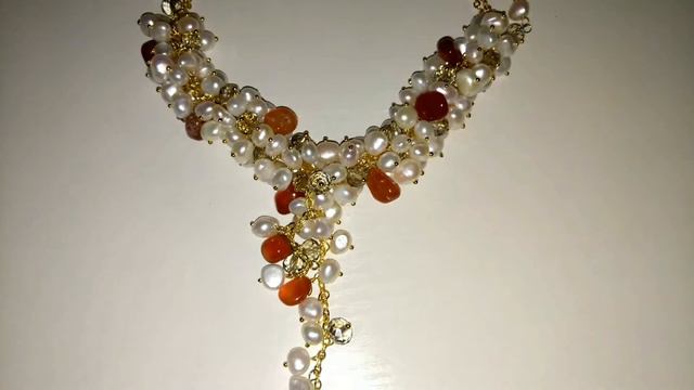 Колье из ЖЕМЧУГА, СЕРДОЛИКА (КАРНЕЛИАНА) И ХРУСТАЛЯ смотреть онлайн