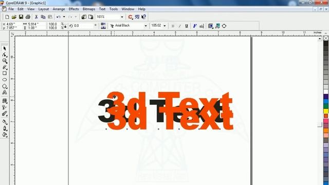 CorelDraw 9 3d text effext | Lunar Computer College смотреть онлайн