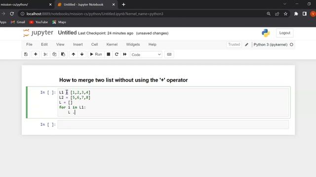 How to combine two list in Python without using the '+' operator. смотреть онлайн
