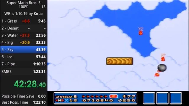 Super Mario Bros 3 100% Speedrun (SMB3 Super Mario All-Stars) смотреть онлайн