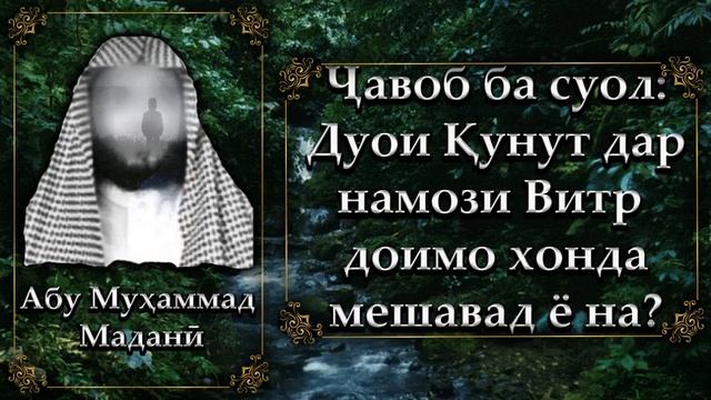 Дуои Қунут дар Витр доимо хонда мешавад ё на? Абу Муҳаммад Маданӣ - أبو محمد المدنی смотреть онлайн