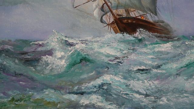 Картина маслом Капитан крепко держит свой парусный штурвал