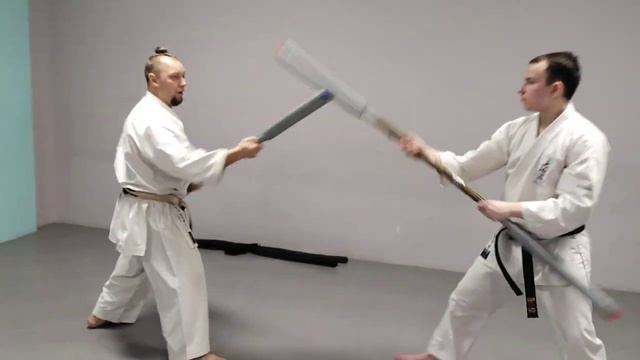 Shiai bo kumite training (free fighting with bo (Kun) sticks) 試合棒組手 (しあい:ぼう:組手) the Okinawan Kobudo смотреть онлайн